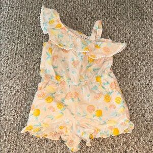 Janie and Jack Citrus Delight Romper - Cream and Yellow